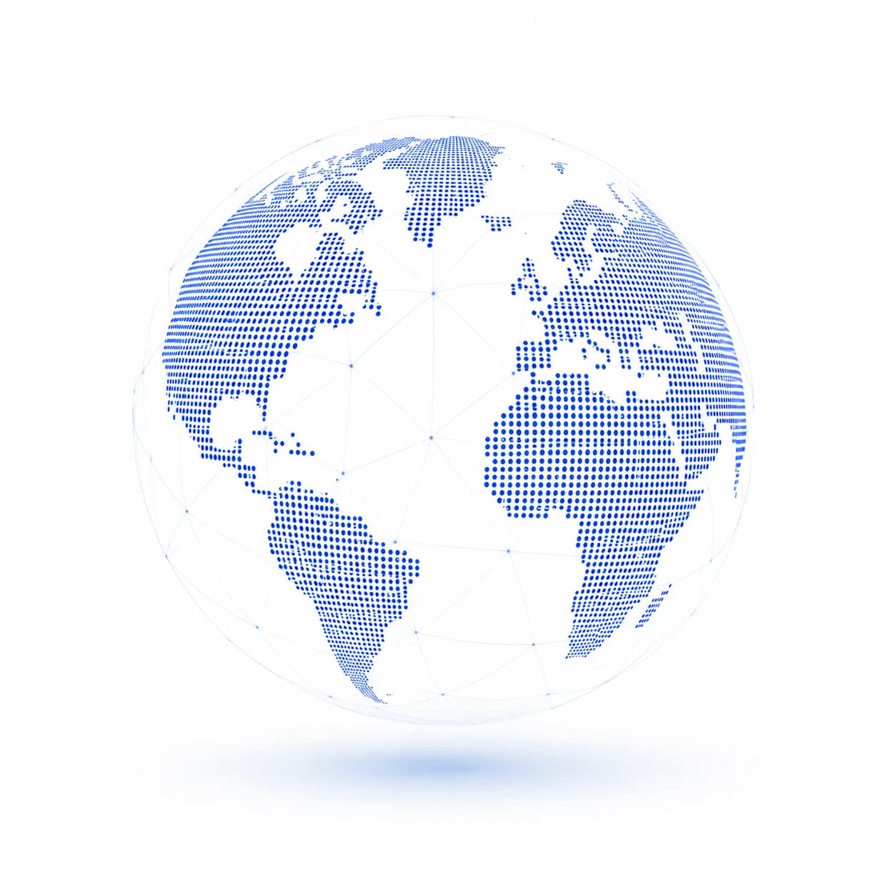 Dotted world map illustration representing our global talent network
